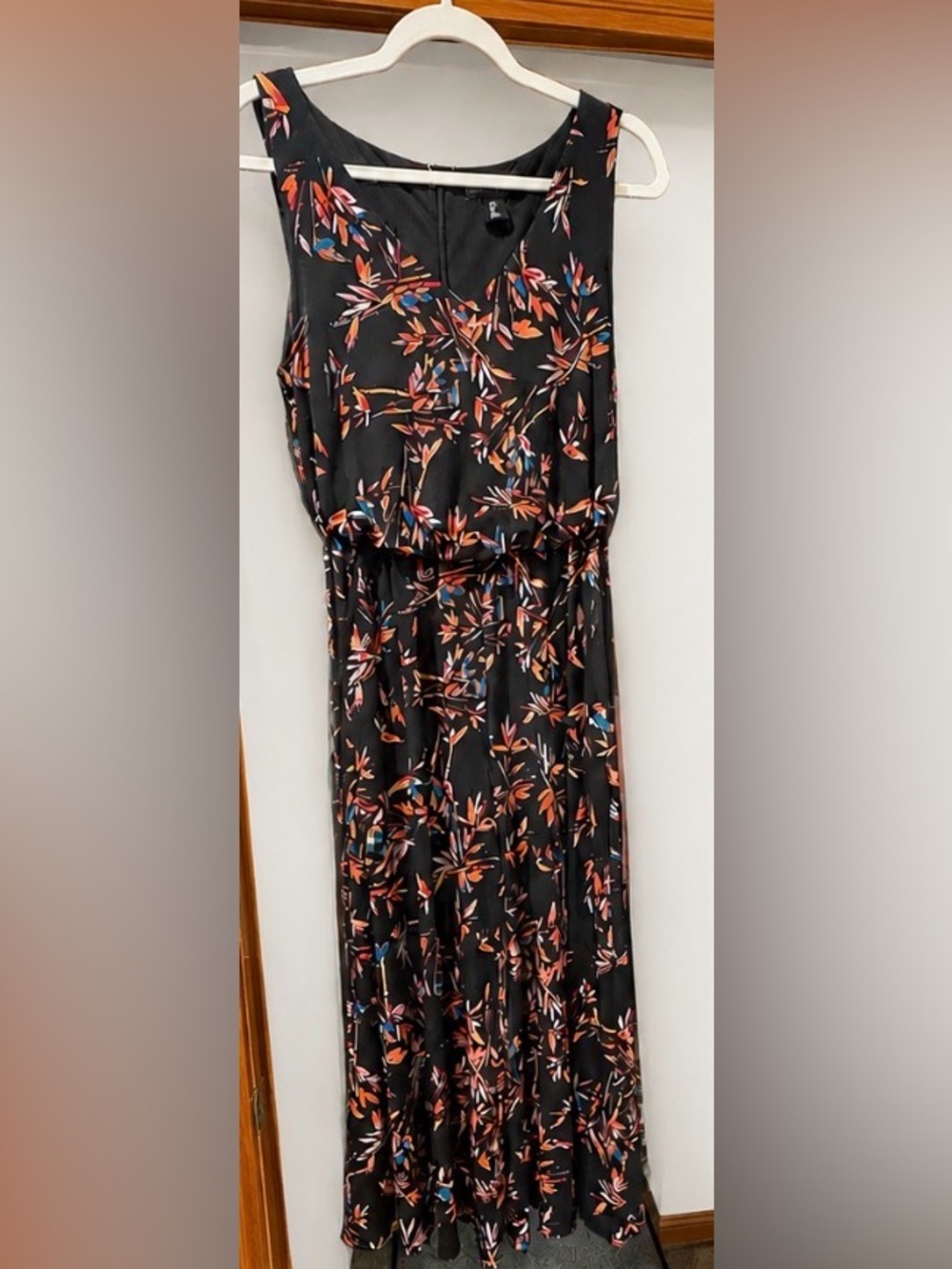 Cynthia Rowley Black Floral Wide Leg Sleeveless Jumpsuit Size M